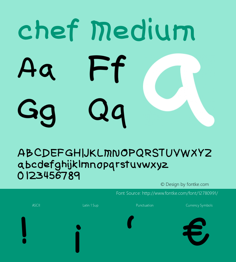 chef Medium Version 001.000 Font Sample