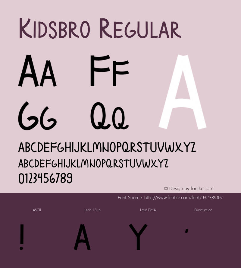 Kidsbro Version 1.002;Fontself Maker 3.5.2 Font Sample