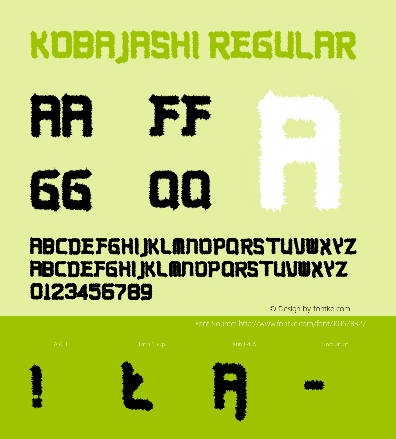 Kobajashi Regular 1.0 Font Sample