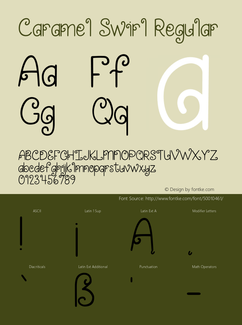 Caramel Swirl Version 1.00;October 7, 2019;FontCreator 12.0.0.2539 64-bit Font Sample