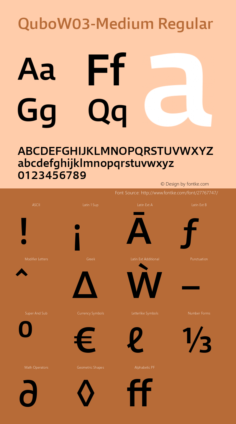 Qubo W03 Medium Version 1.00 Font Sample