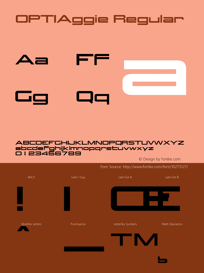 OPTIAggie Regular Version 001.000 Font Sample