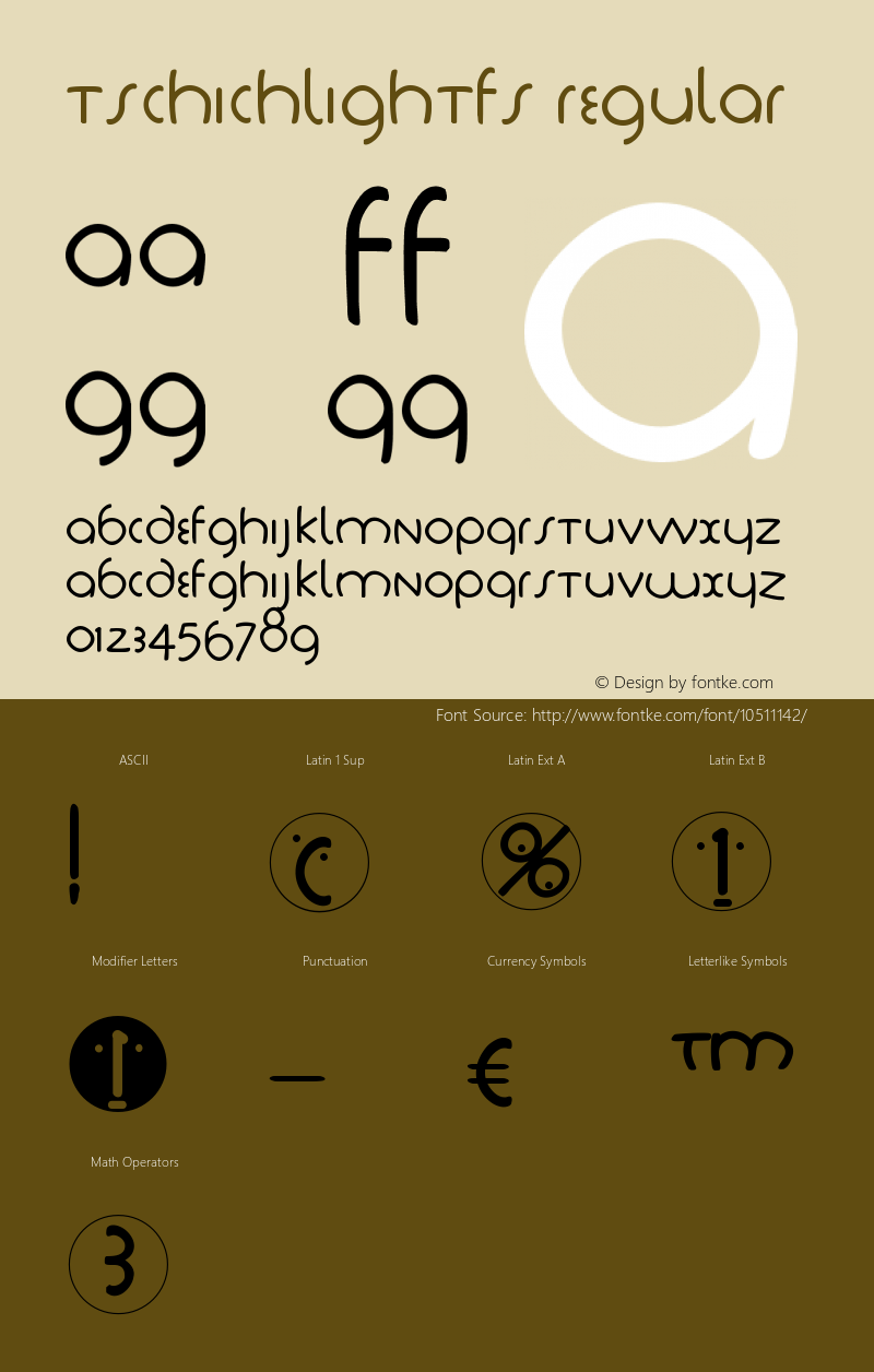 TschichLightFS Regular 1.0 2002-06-16 Font Sample