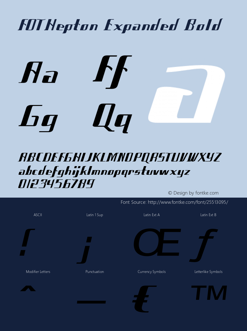 FOTHepton-ExpandedBold Version 1.000 Font Sample