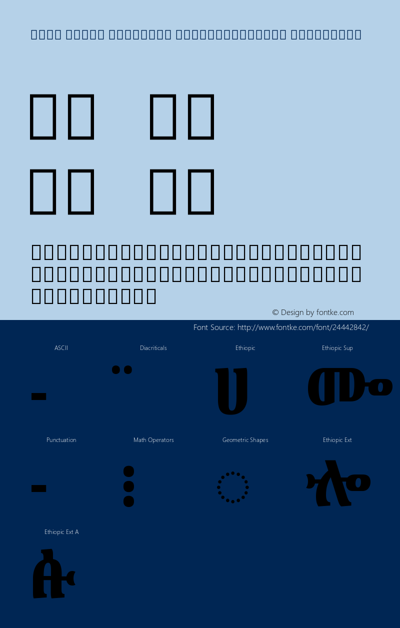 Noto Serif Ethiopic ExtraCondensed ExtraBold Version 2.000 Font Sample