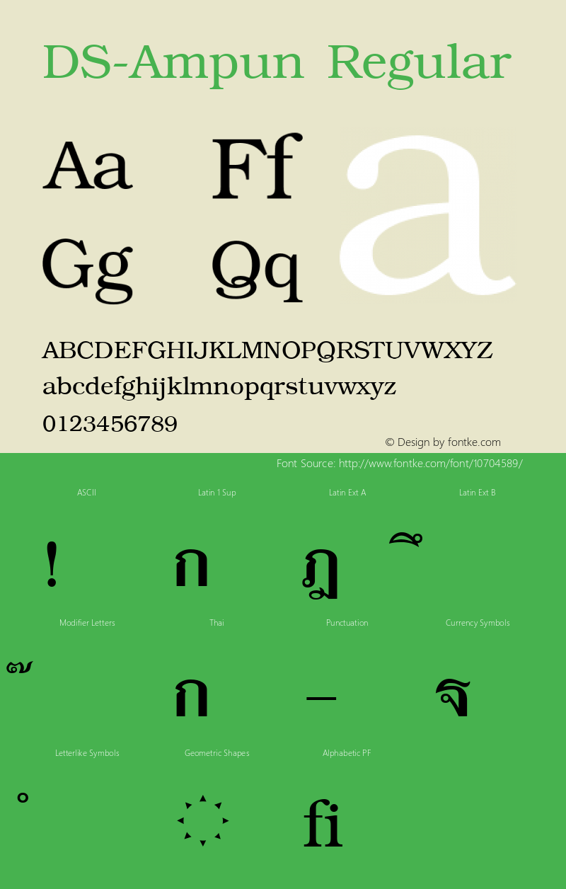 DS-Ampun Regular Version 1.000 2006 initial release Font Sample