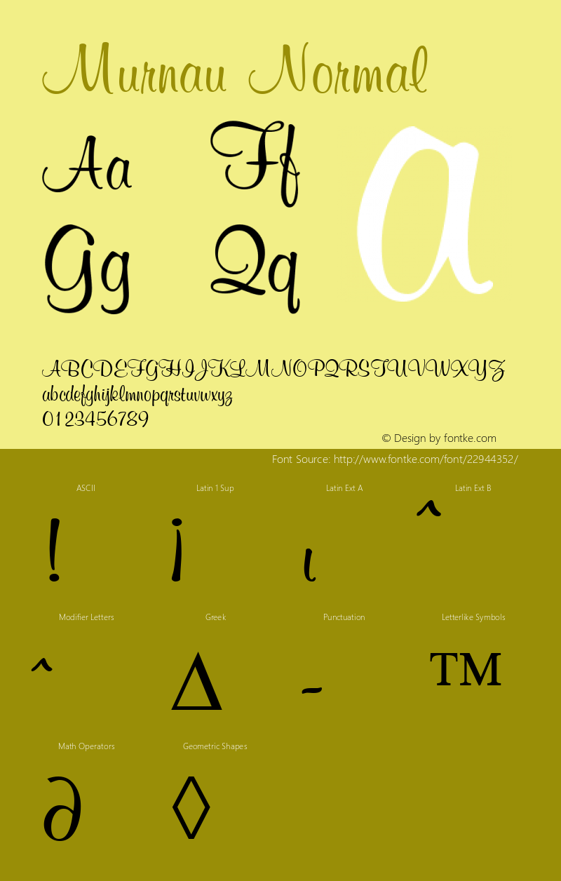 Murnau Normal Macromedia Fontographer 4.1 18.06.1995 Font Sample