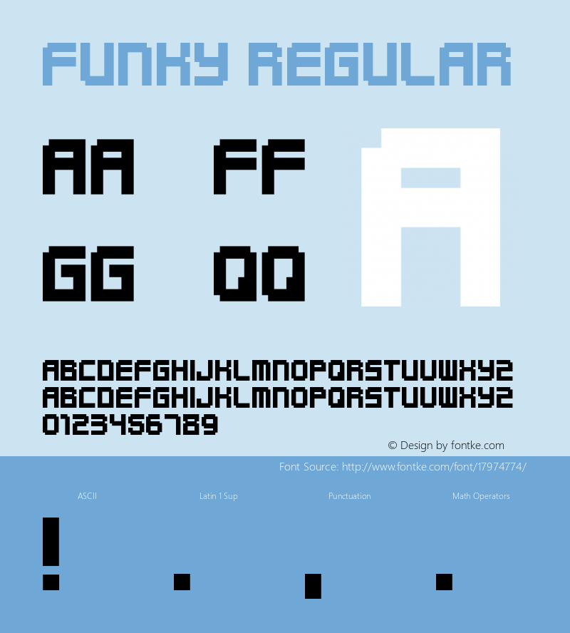 Funky Regular Macromedia Fontographer 4.1.4 10‐05‐2004 Font Sample
