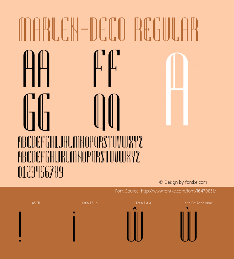 Marlen-Deco Regular Version 1.000;PS 001.000;hotconv 1.0.88;makeotf.lib2.5.64775 Font Sample