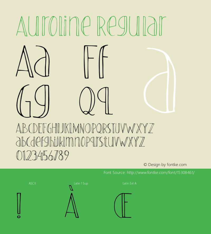 Auroline Regular Version 1.000;PS 001.001;hotconv 1.0.56 Font Sample