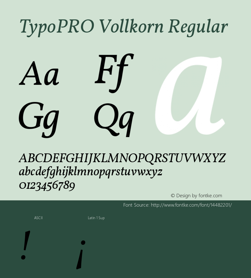 TypoPRO Vollkorn Regular Version 2.001 Font Sample