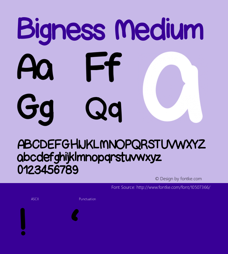 Bigness Medium Version 001.000 Font Sample