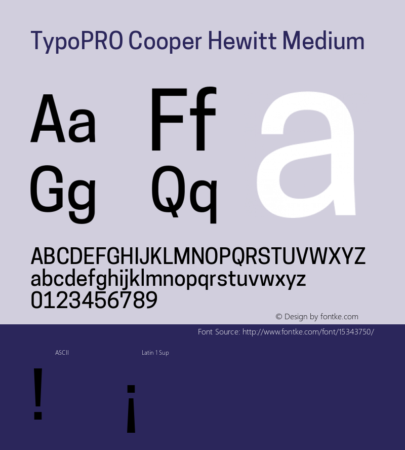 TypoPRO Cooper Hewitt Medium 1.000 Font Sample