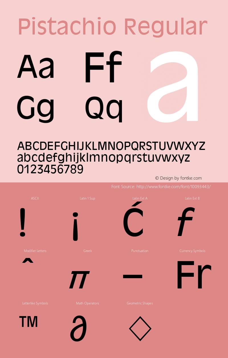 Pistachio Regular Unknown Font Sample