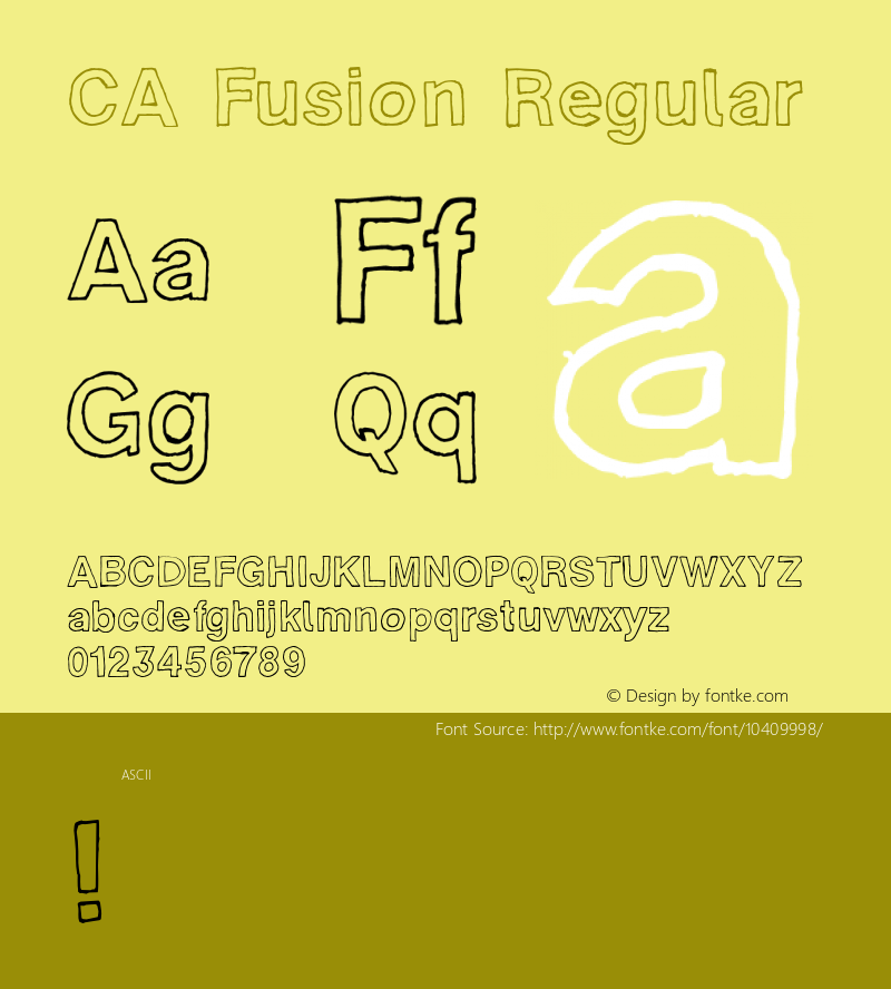 CA Fusion Regular Version 1.000 Font Sample