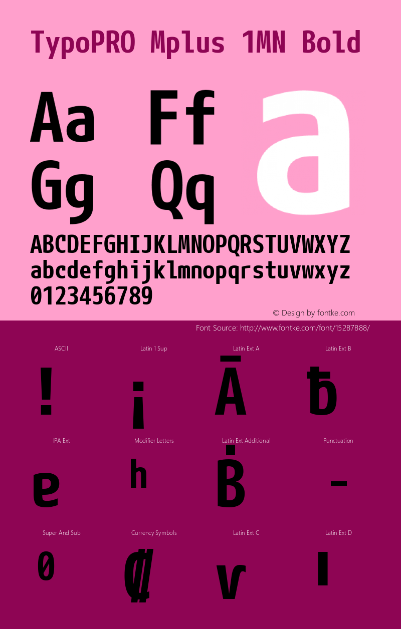 TypoPRO Mplus 1MN Bold Version 1.059 Font Sample