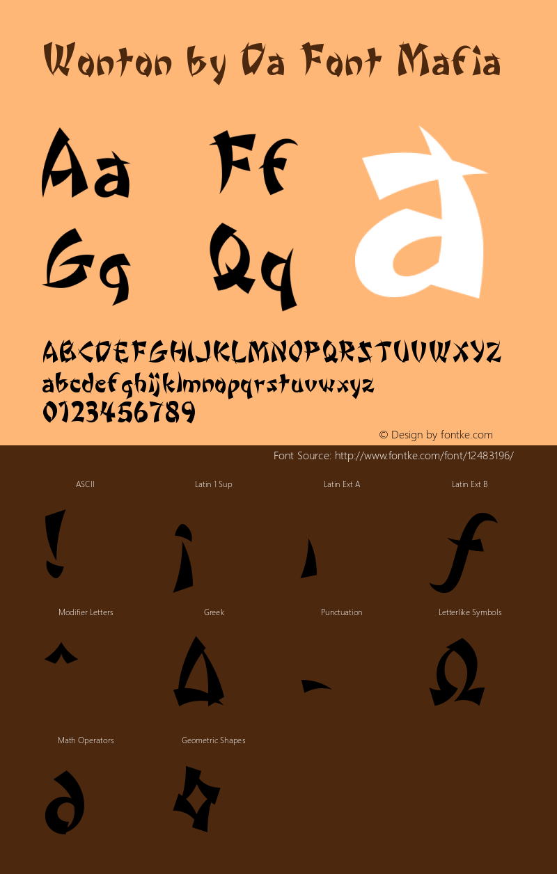 Wonton by Da Font Mafia Macromedia Fontographer 4.1 11/14/97 Font Sample