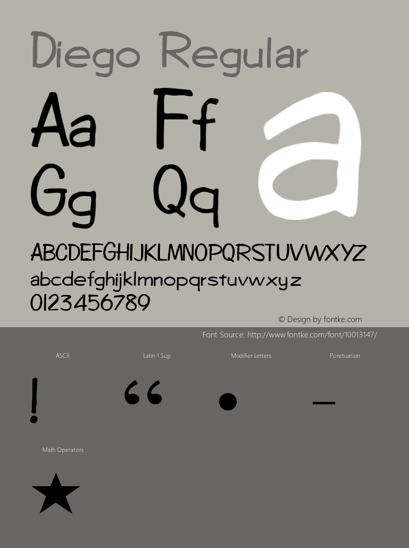 Diego Regular Altsys Fontographer 3.5  3/13/92 Font Sample