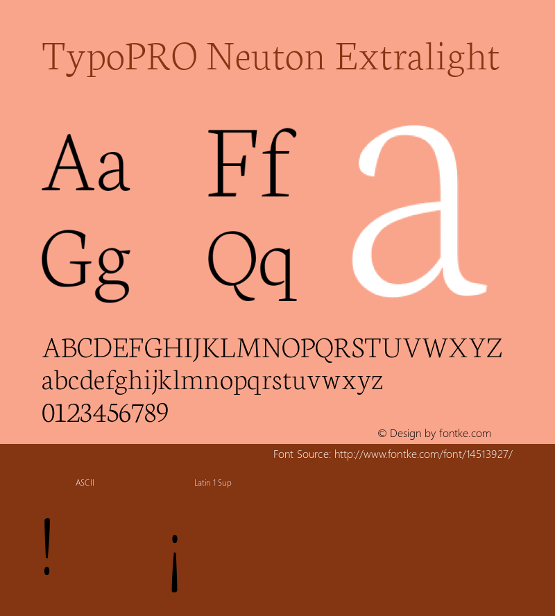 TypoPRO Neuton Extralight Version 1.4 Font Sample