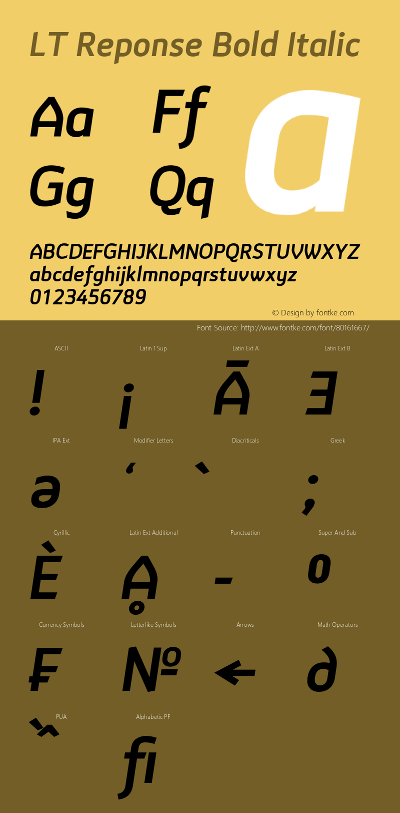 LTReponseBoldItalic Version 1.00 August 4, 2020, initial release Font Sample