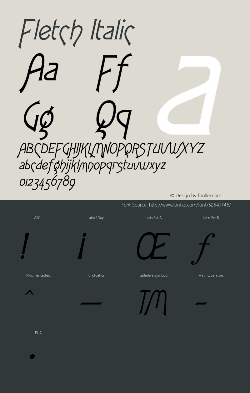 FletchItalic Altsys Fontographer 4.1 12/30/94 {DfLp-URBC-66E7-7FBL-FXFA} Font Sample