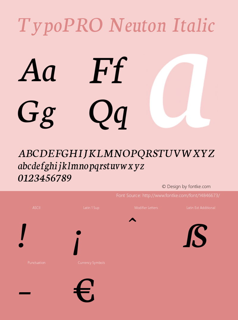 TypoPRO Neuton Italic Version 1.43 Font Sample