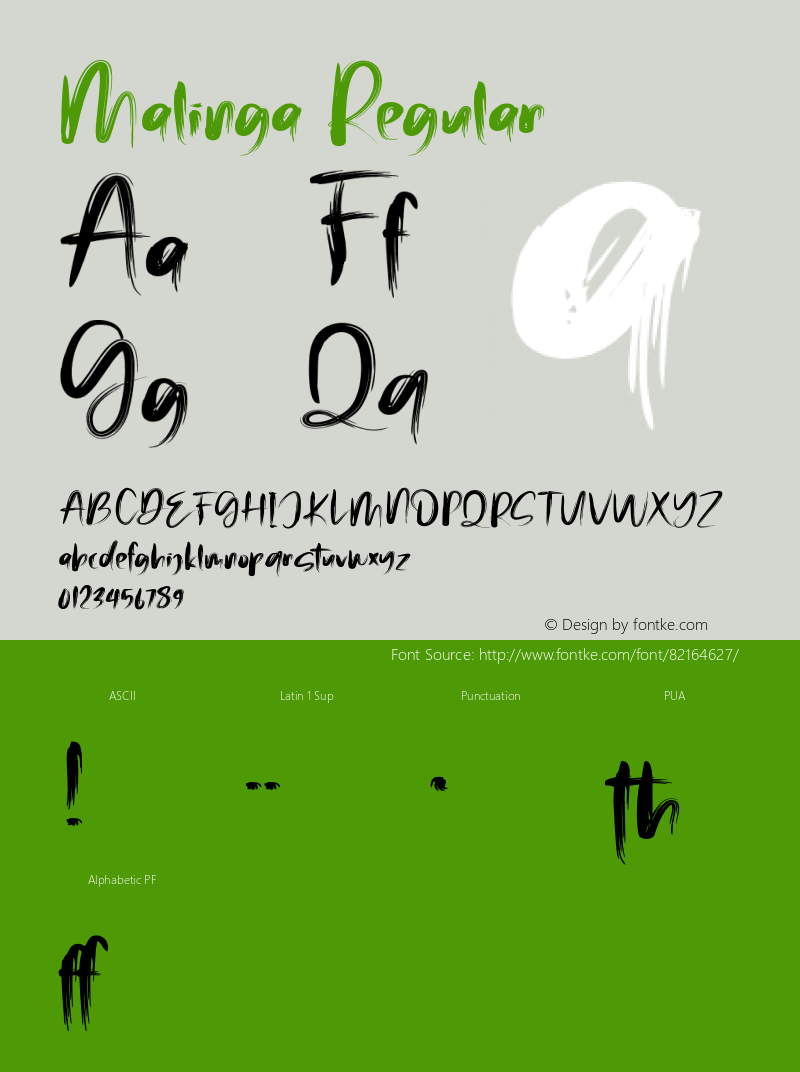 Malinga Version 1.000 Font Sample
