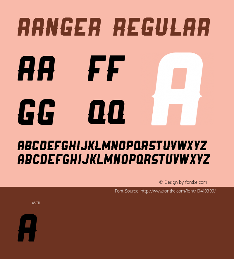 Ranger Regular Version 1.000 Font Sample