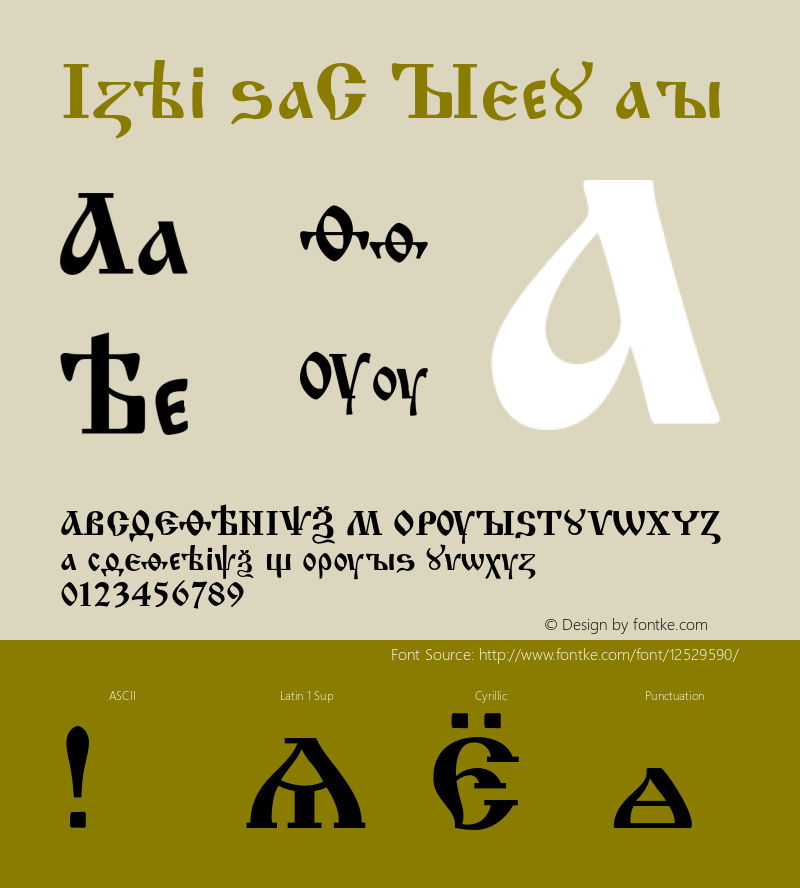 IzhitsaC Regular OTF 1.0;PS 001.000;Core 116;AOCW 1.0 161 Font Sample