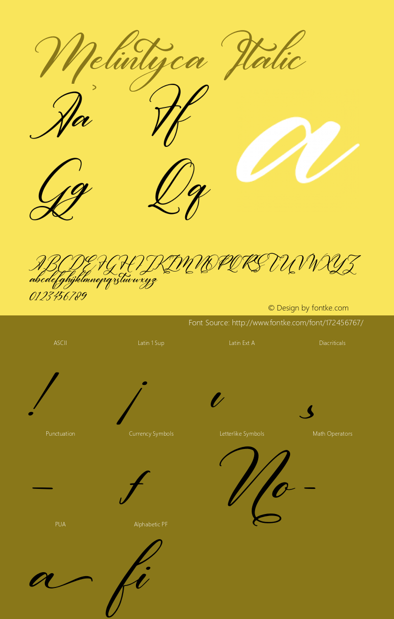 Melintyca Italic Version 1.00;August 24, 2021;FontCreator 13.0.0.2683 64-bit图片样张