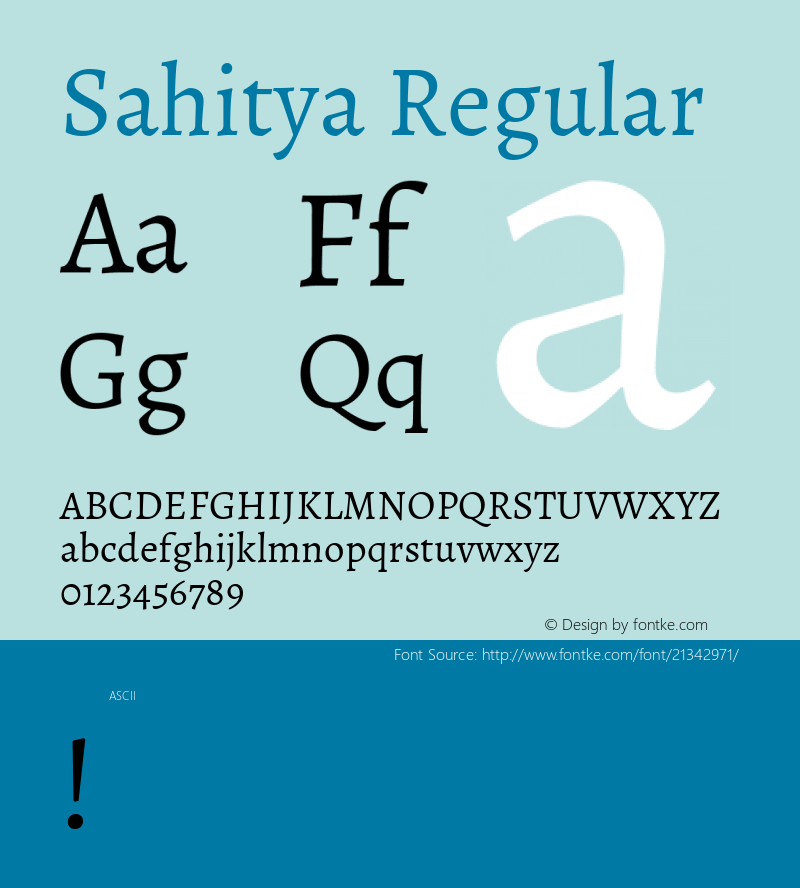 Sahitya Version 1.0 Font Sample