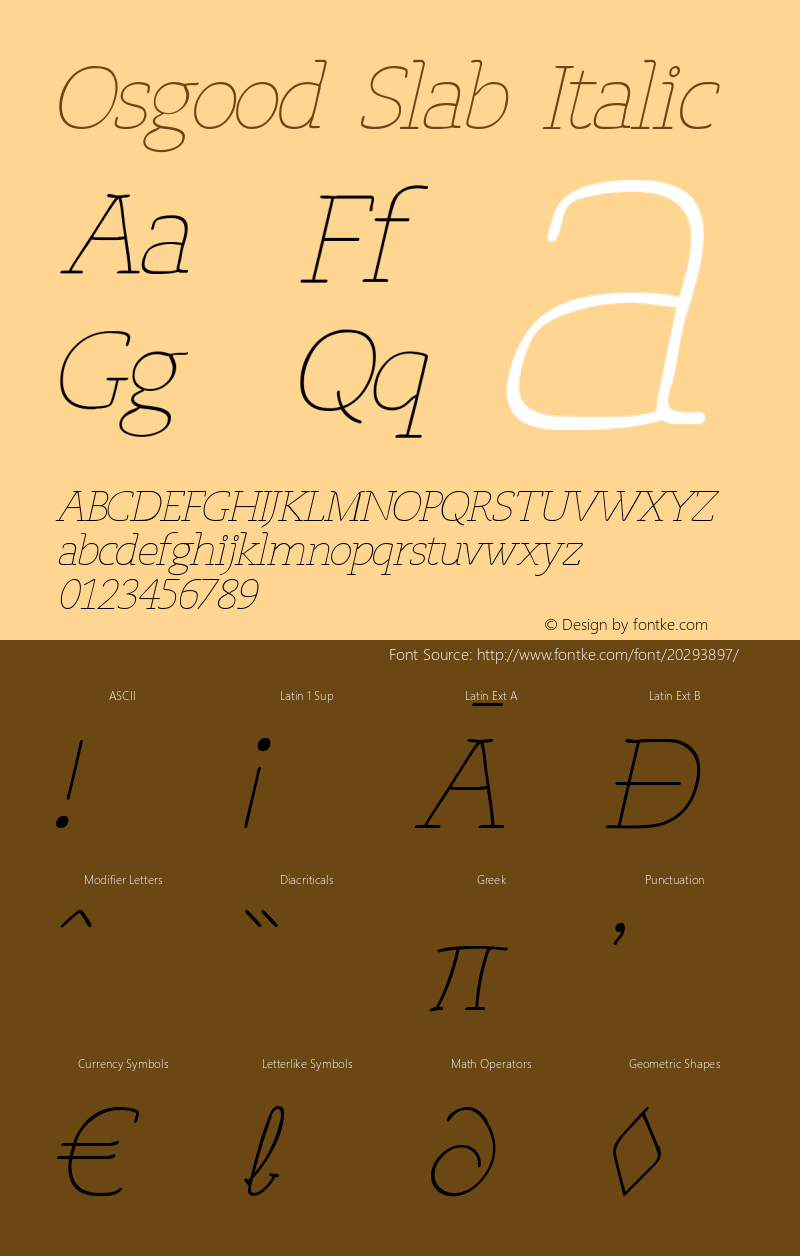 Osgood Slab Italic Version 1.30 June 15, 2016 Font Sample