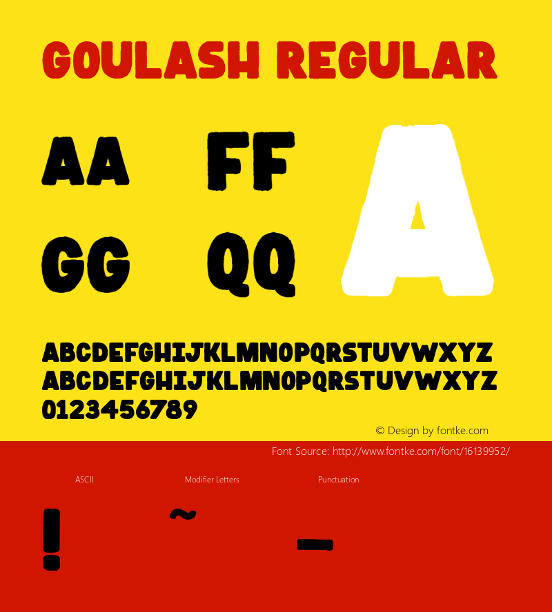 Goulash Regular Unknown Font Sample