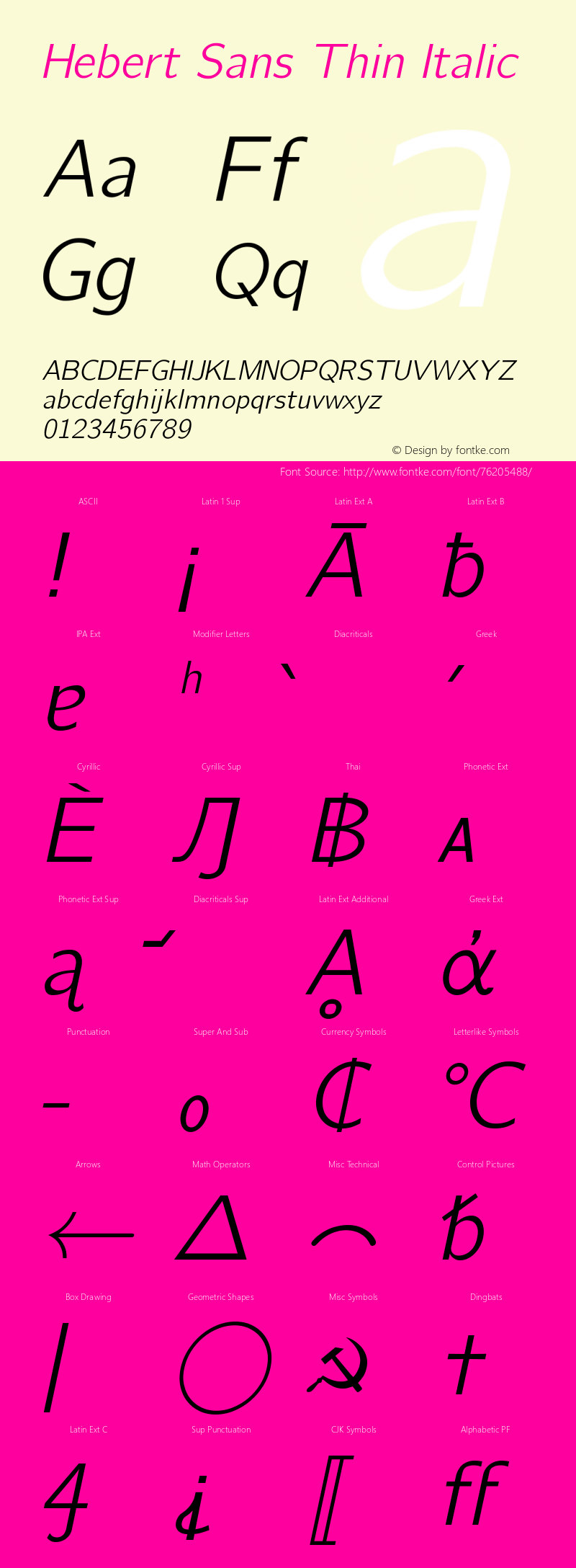 Hebert Sans Thin Italic Version 2.00;May 29, 2020;FontCreator 12.0.0.2522 64-bit Font Sample