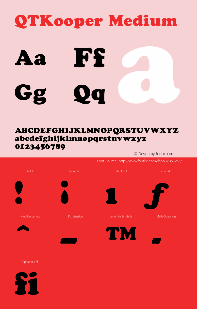 QTKooper Medium Version 001.000 Font Sample