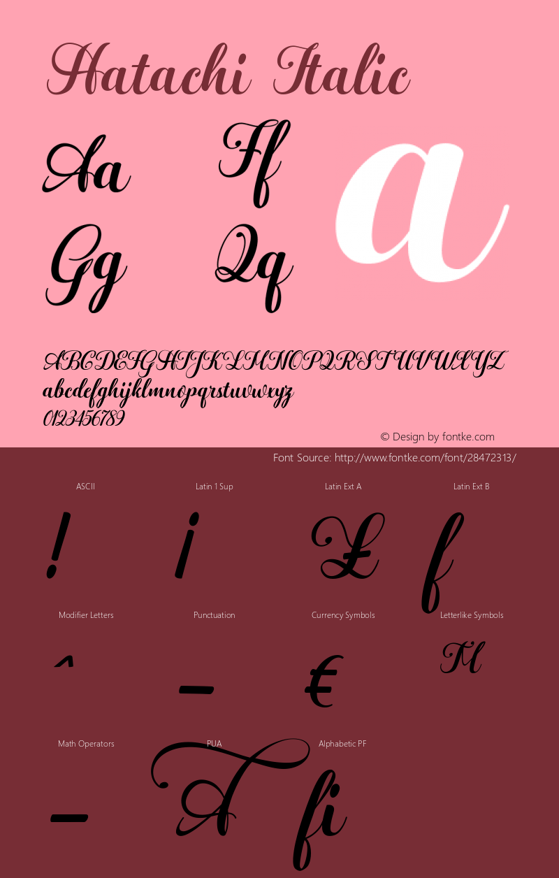 Hatachi Italic Version 1.000 Font Sample