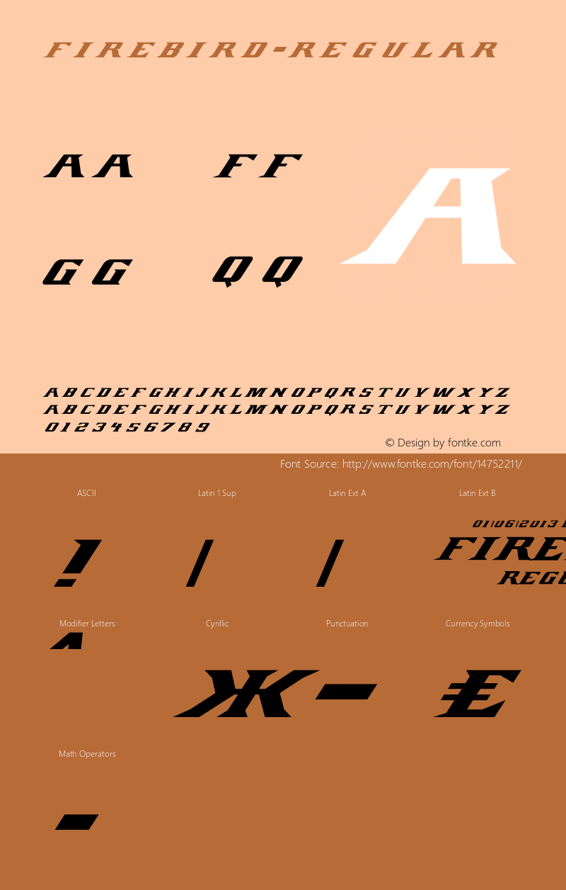 Firebird-Regular ☞ Version 1.000;com.myfonts.cerri-antonio.Firebird.regular.wfkit2.4221 Font Sample