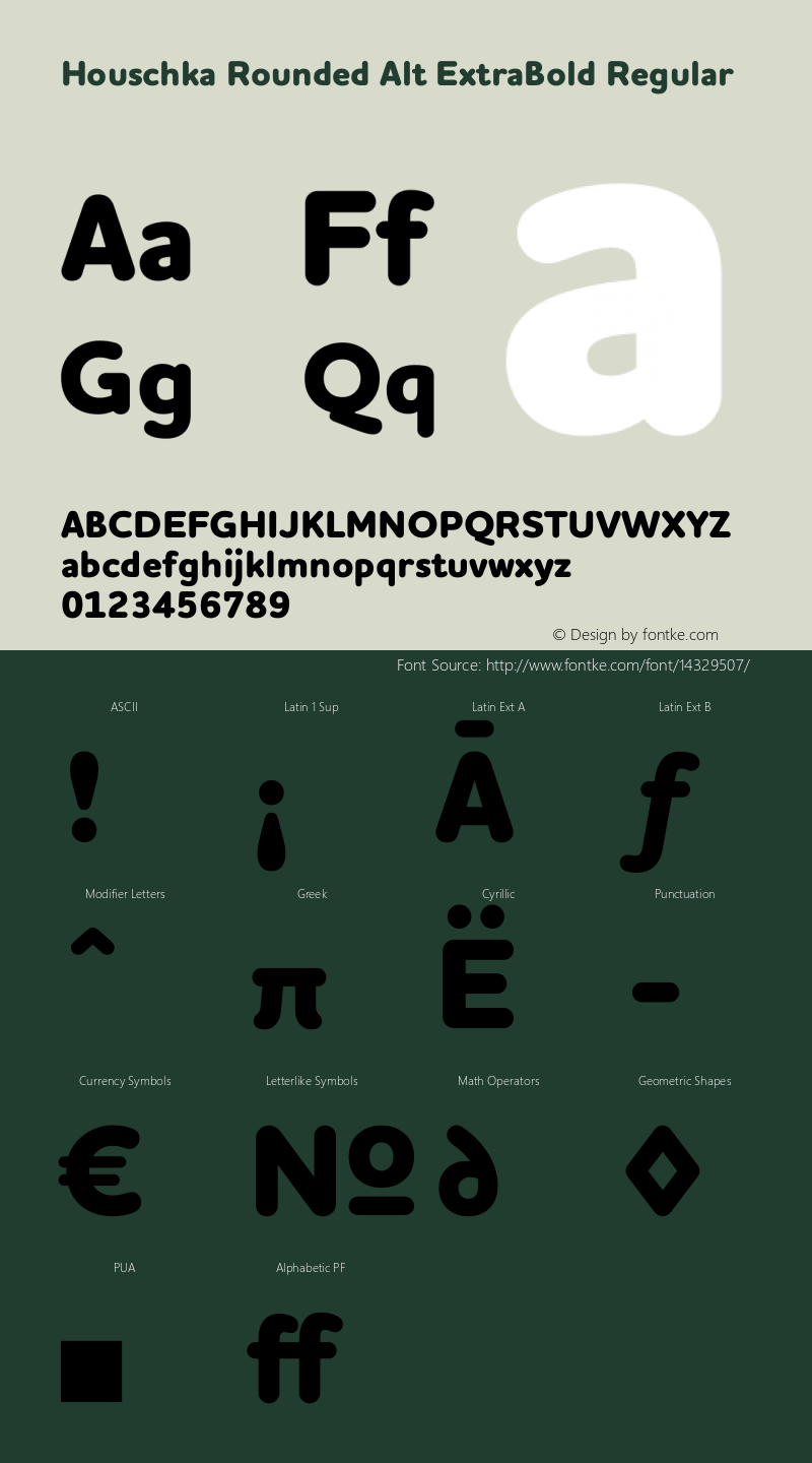 Houschka Rounded Alt ExtraBold Regular 001.000; Fonts for Free; vk.com/fontsforfree Font Sample