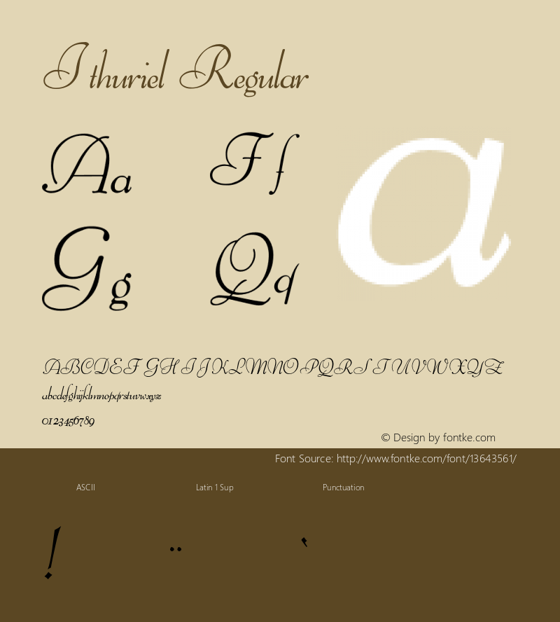 Ithuriel Regular 001.001 Font Sample