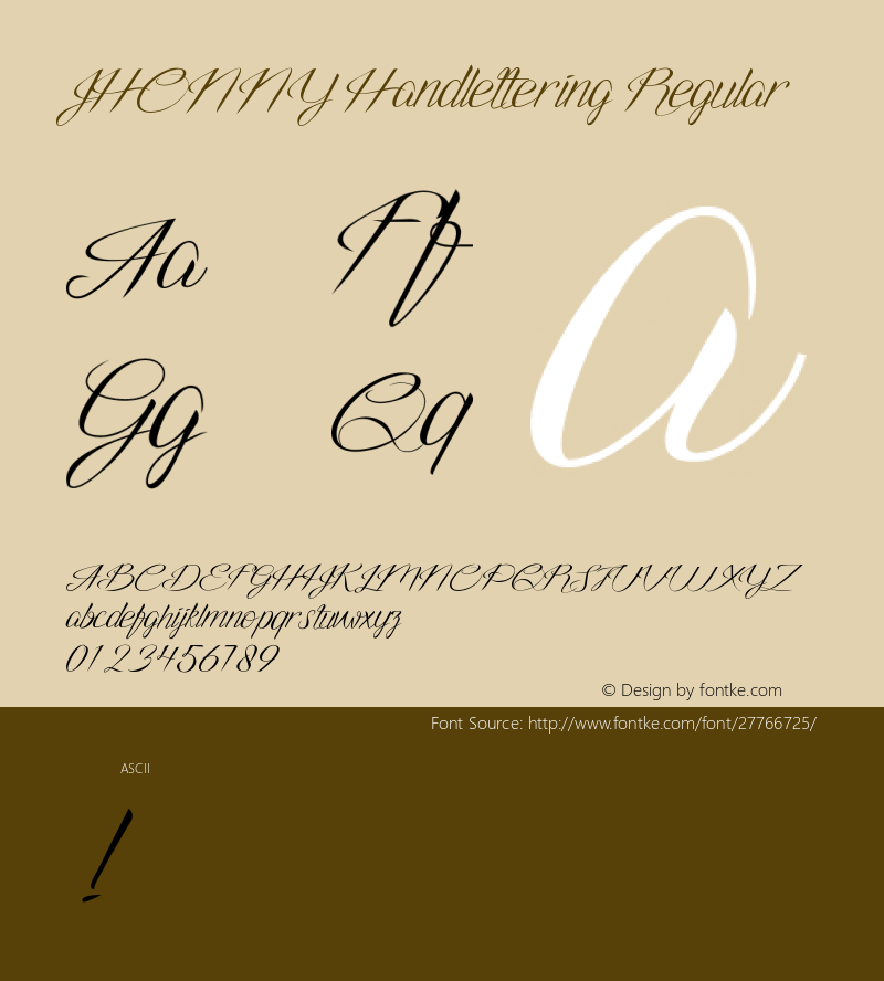 JHONNY Handlettering Version 1.00 January 11, 2015, initial release Font Sample