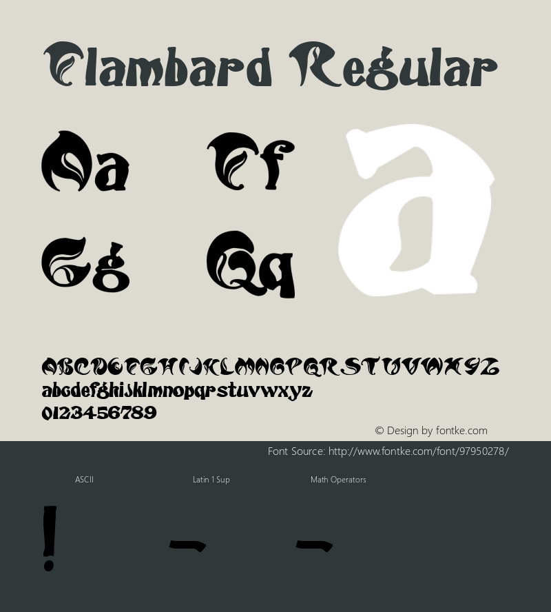 Flambard W05 Regular Version 4.70 Font Sample