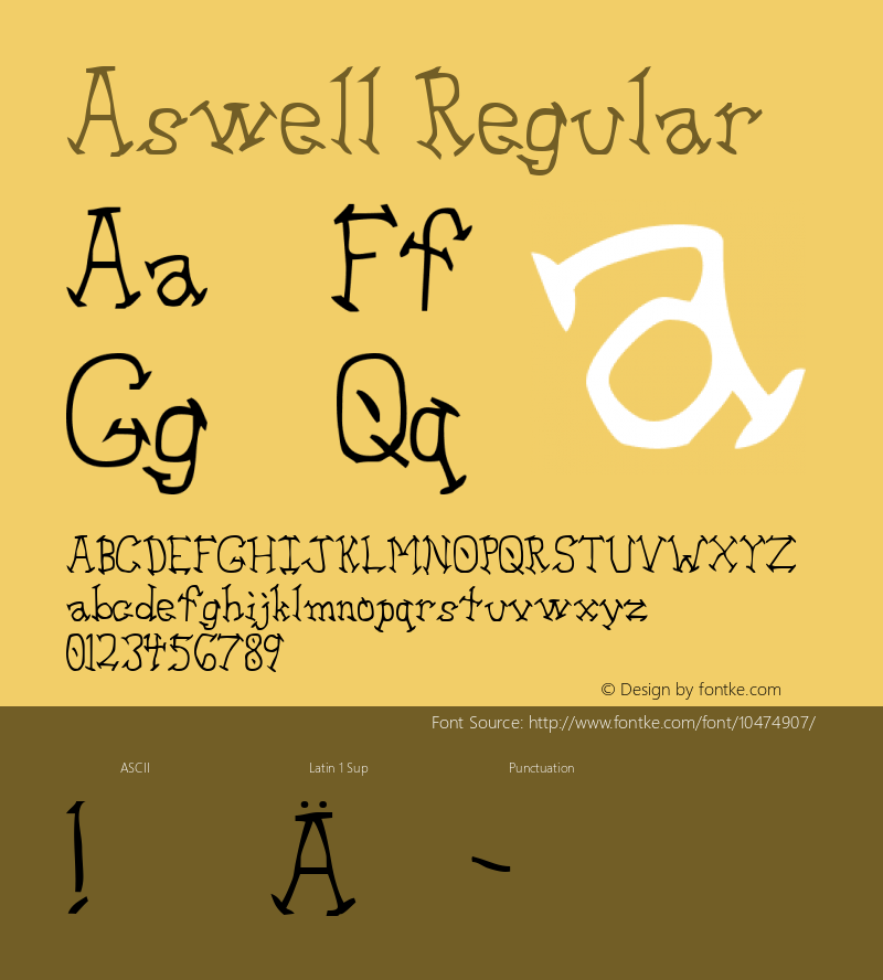 Aswell Regular Version 1.1  5/3/97 Font Sample