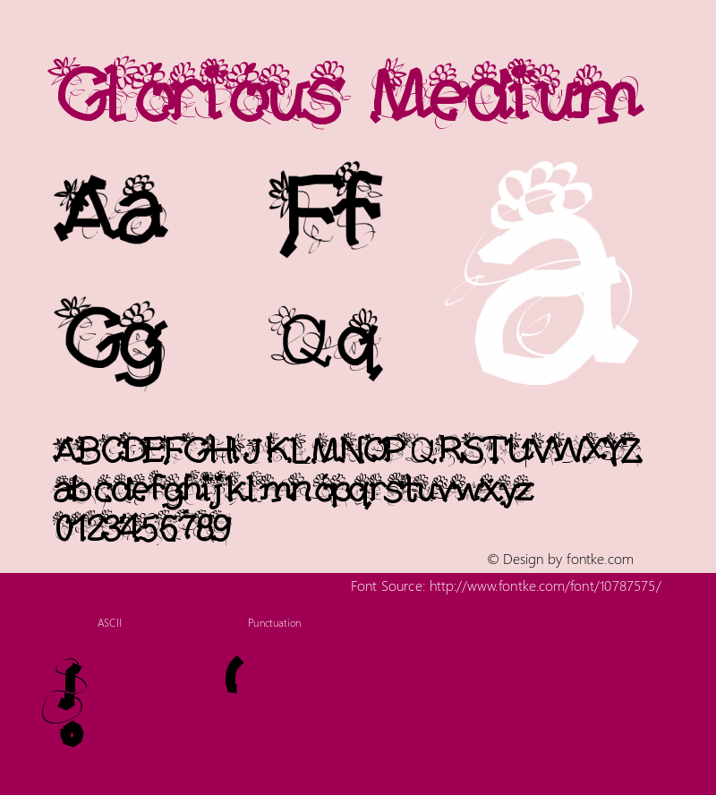 Glorious Medium Version 001.000 Font Sample