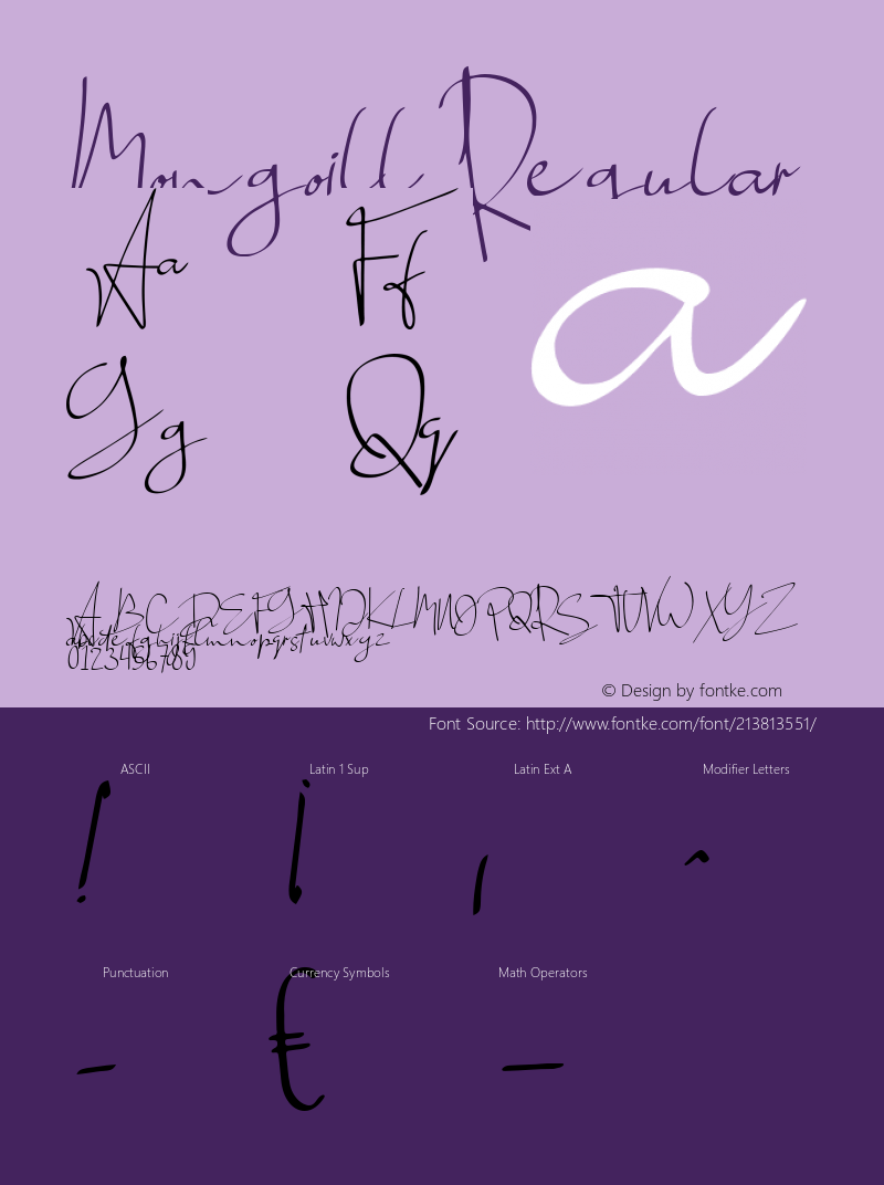 Mongoill Signature Script Version 1.00;June 23, 2020;FontCreator 12.0.0.2525 64-bit图片样张