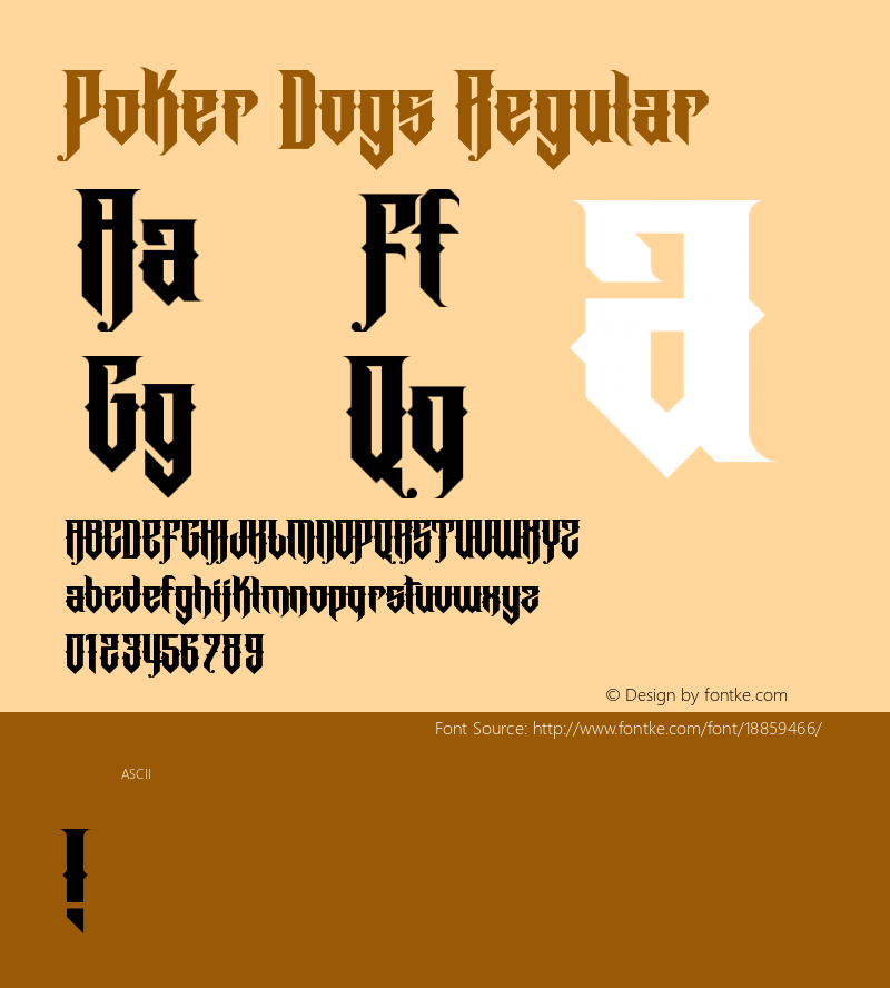 Poker Dogs Regular Version 1.0 Font Sample