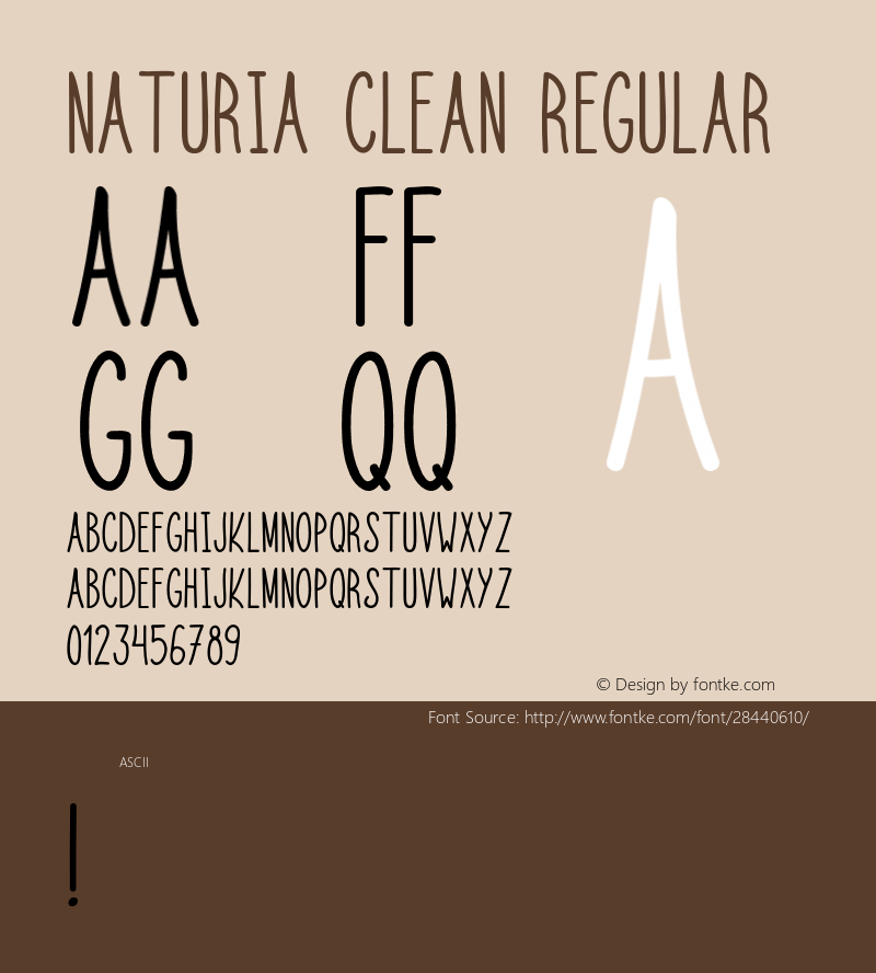 Naturia Clean Regular  Font Sample