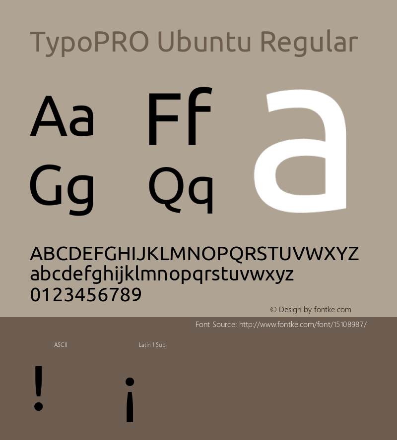 TypoPRO Ubuntu Regular Version 0.80 Font Sample