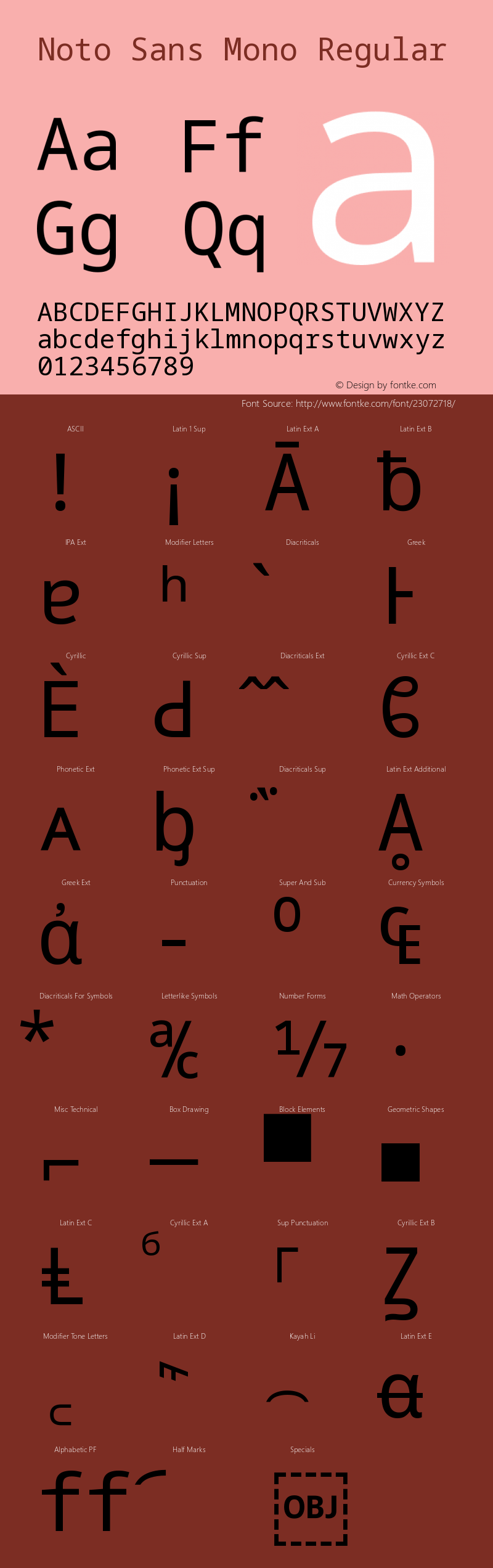 Noto Sans Mono Version 1.901 Font Sample