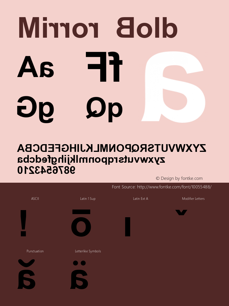 Mirror Bold Arial Mirror Font Sample