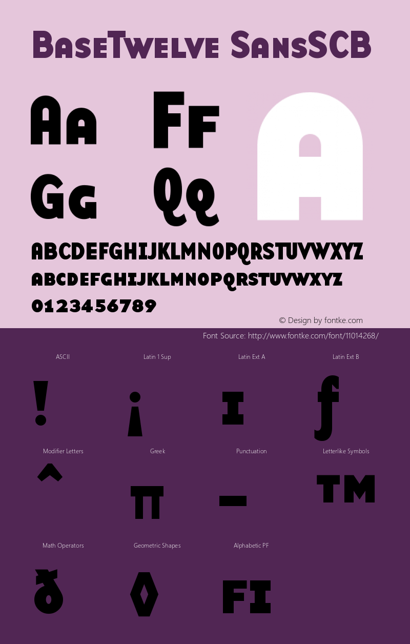 BaseTwelve SansSCB Version 001.000 Font Sample